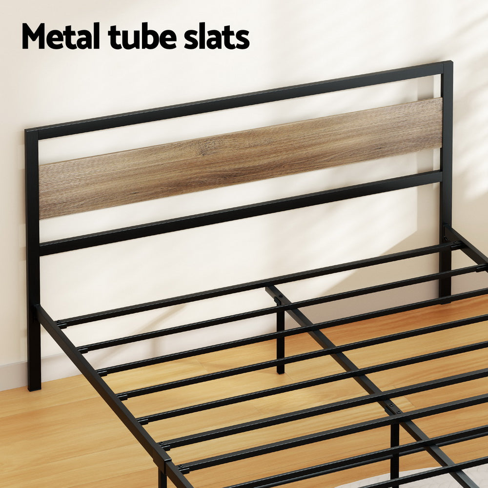 Queen Bed Frame Size Metal Base Mattress Platform Foundation Black DREW by Artiss