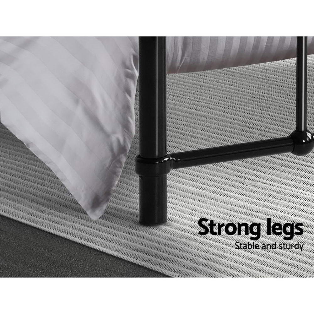 Queen Bed Frame Metal Bed Frame LEO - (Black) by Artiss
