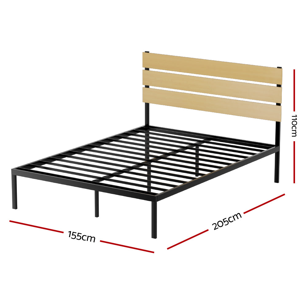 Queen Bed Frame Size Metal Base Mattress Platform Foundation Black PAULA by Artiss
