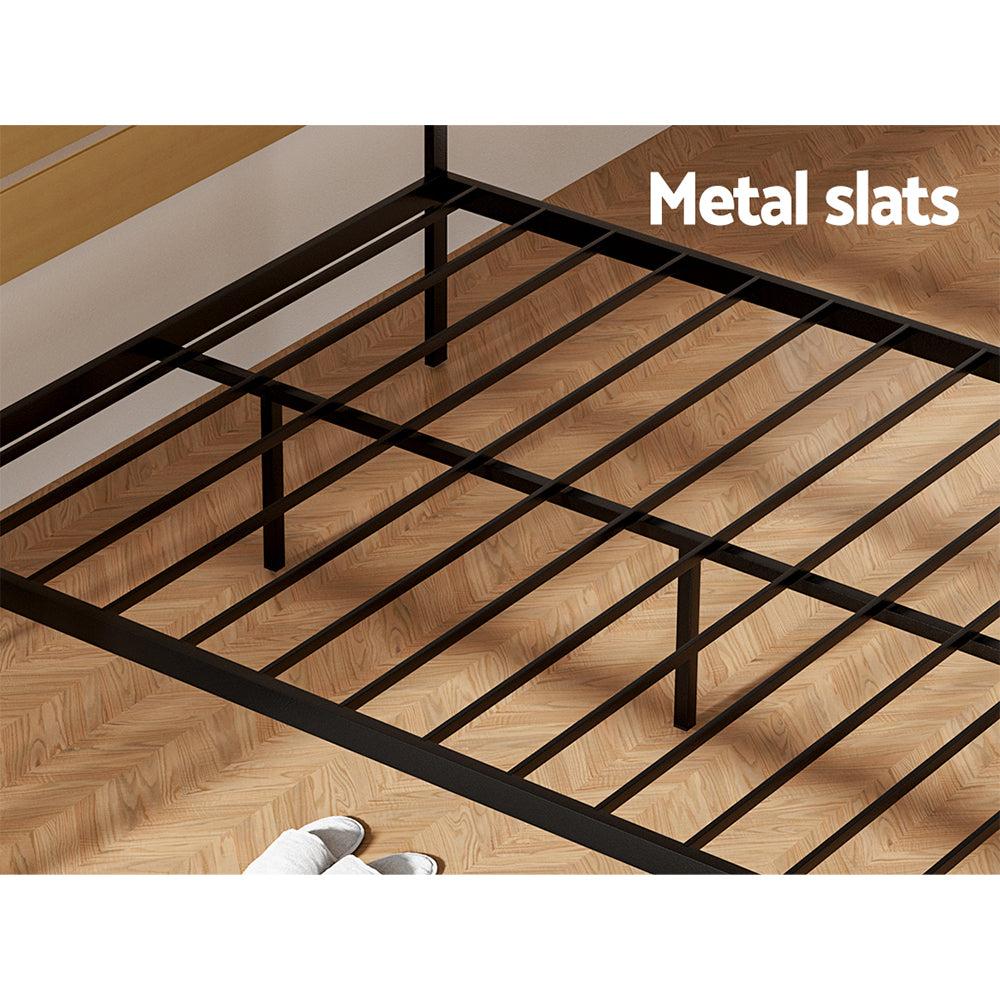 Queen Bed Frame Size Metal Base Mattress Platform Foundation Black PAULA by Artiss