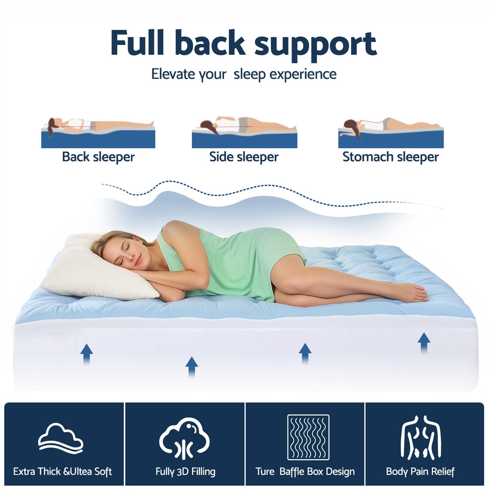 Queen 5cm Mattress Topper Pillowtop toppers Double-Sided by Giselle Bedding