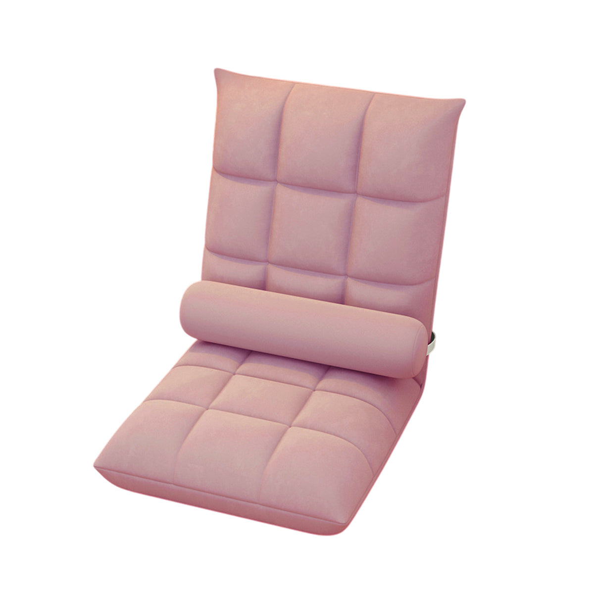 Floor Lounge Sofa Bed Chair with Lumbar Pillow Folding Adjustable Cushion - Orange