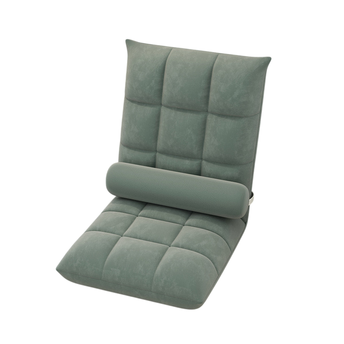 Floor Lounge Sofa Bed Chair with Lumbar Pillow Folding Adjustable Cushion - White