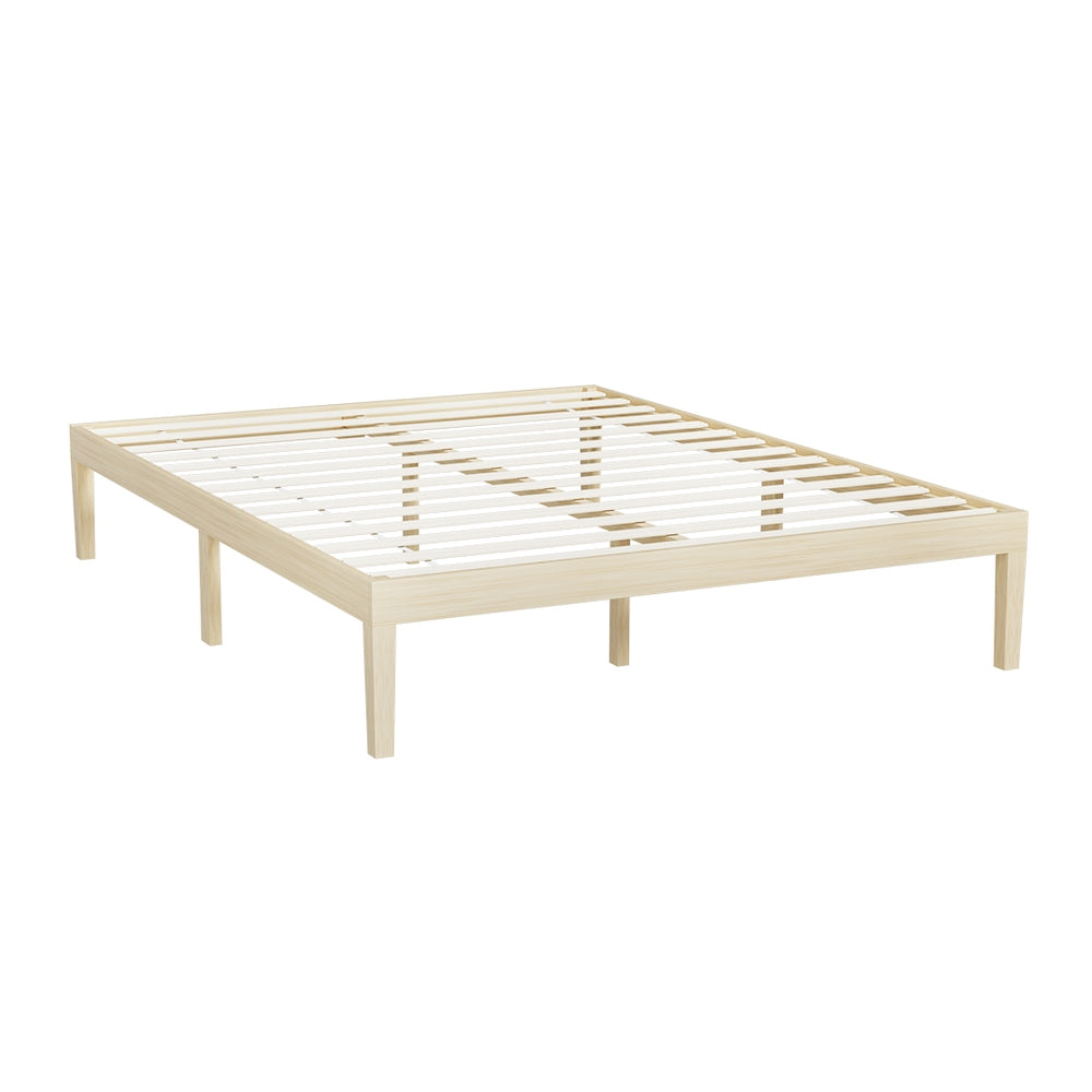 Queen Bed Frame Size Wooden Base Mattress Platform Timber Pine BRUNO by Artiss