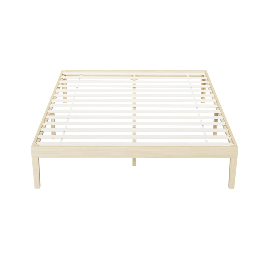 Queen Bed Frame Size Wooden Base Mattress Platform Timber Pine BRUNO by Artiss