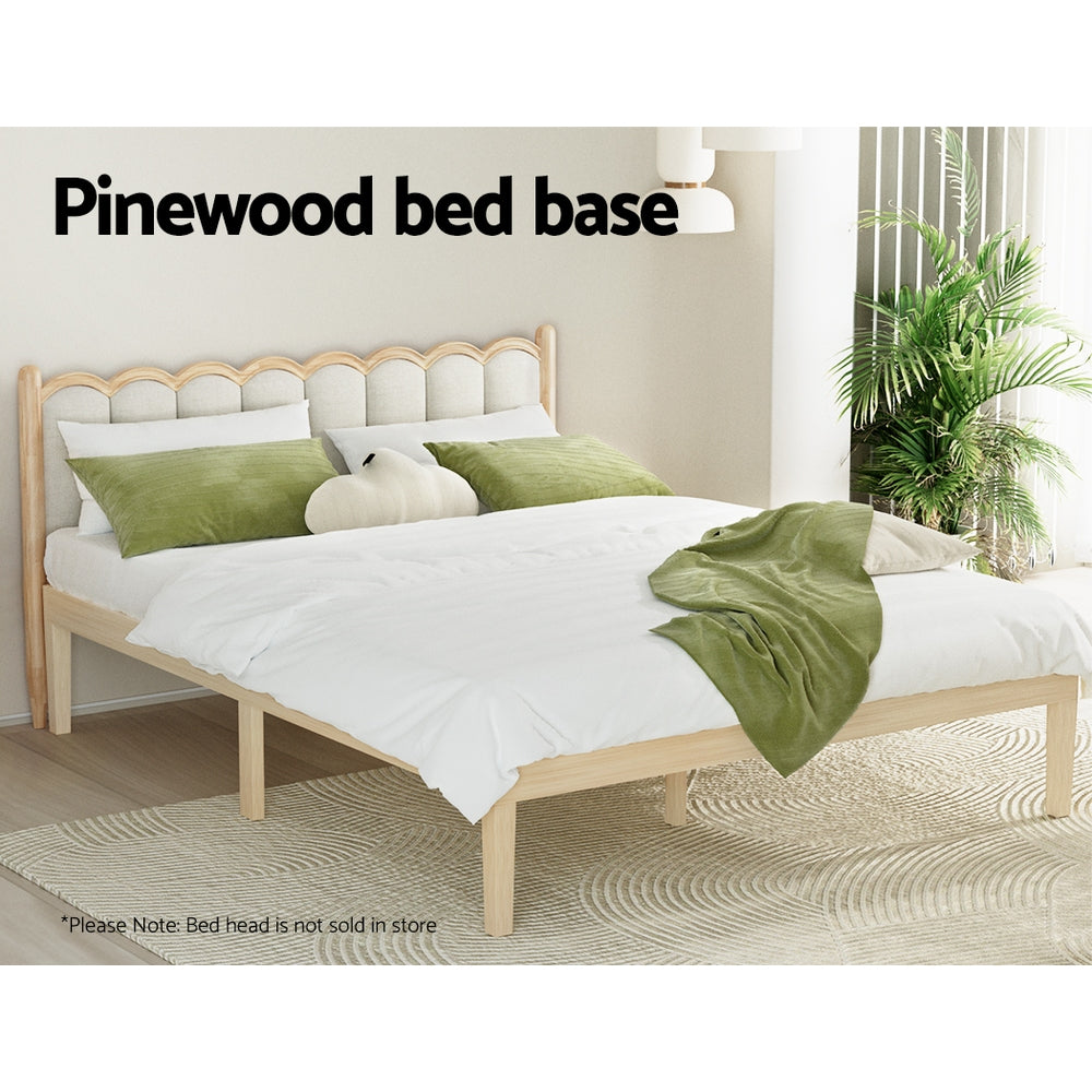 Queen Bed Frame Size Wooden Base Mattress Platform Timber Pine BRUNO by Artiss