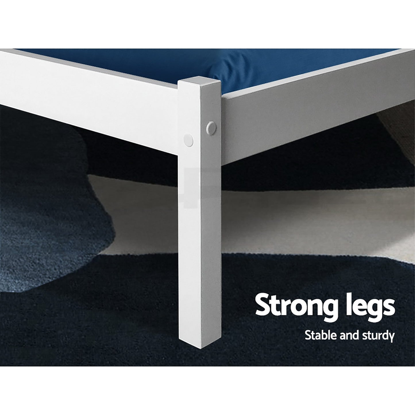 Queen Bed Frame Size Wooden White SOFIE by Artiss