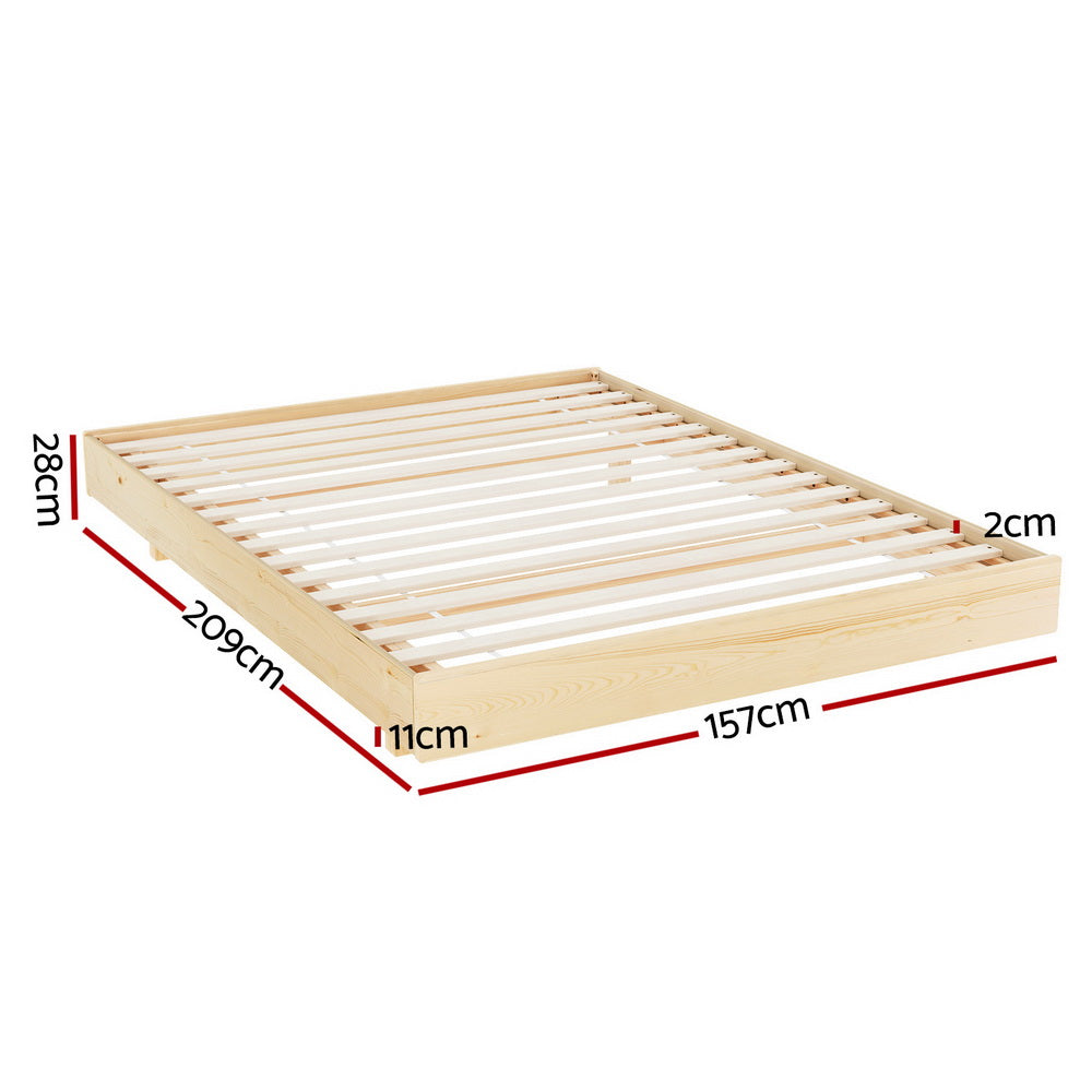 Queen Bed Frame Size Floating Wooden Mattress Base Platform Timber ODIN by Artiss