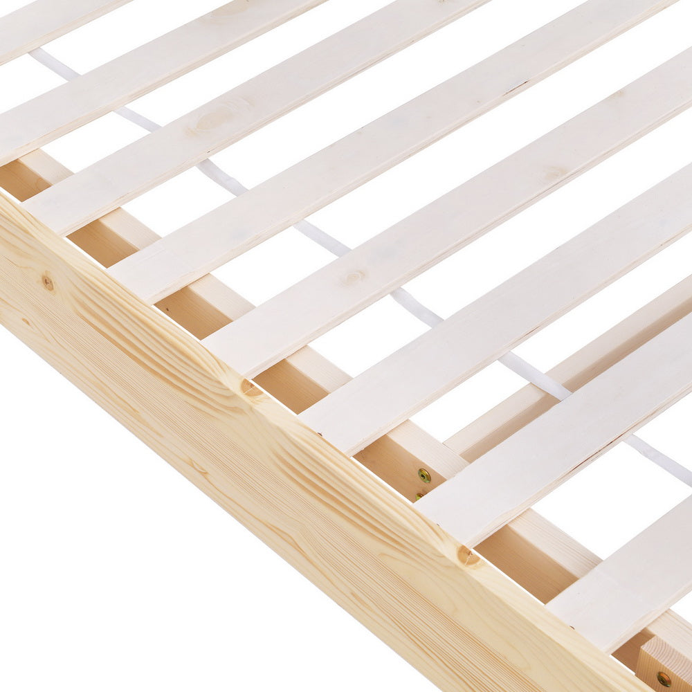 Queen Bed Frame Size Floating Wooden Mattress Base Platform Timber ODIN by Artiss