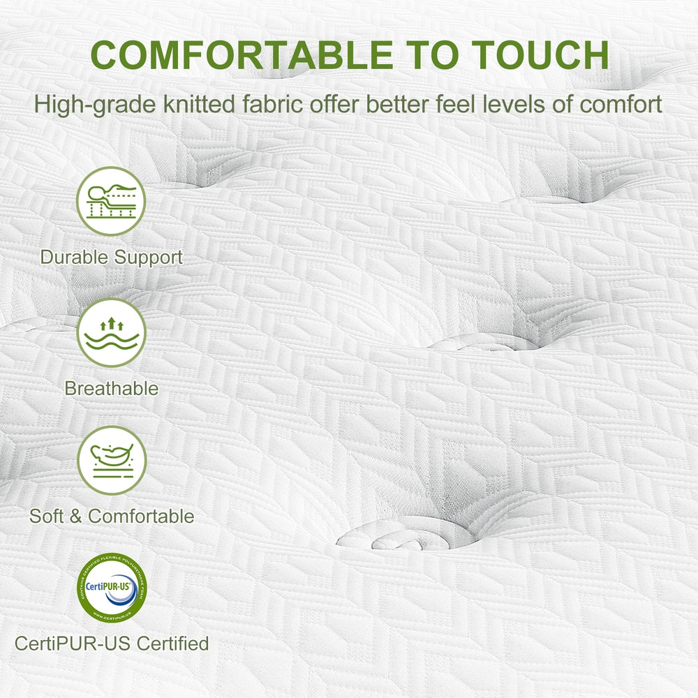 BedStory Double 30cm Hybrid Mattress Cooling Gel Memory Foam 5 Zone Pocket Spring Bed Temperature Regulating