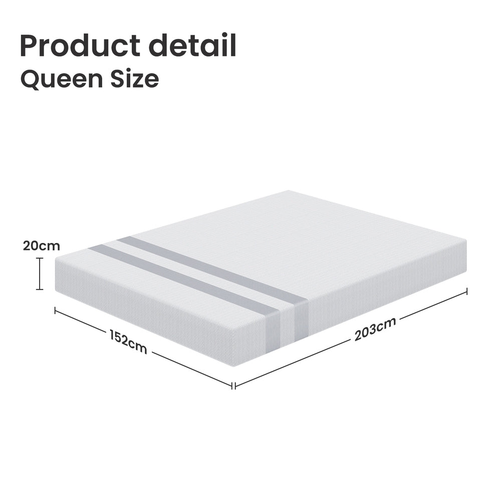 20cm Queen Reversible Gel Memory Foam Mattress BedStory Medium Soft & Firm